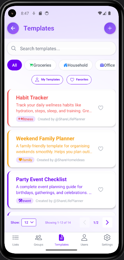 Templates browser
